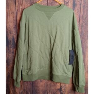 Backcountry NWT Quilted Crew Neck Sweatshirt Men's Medium Green
